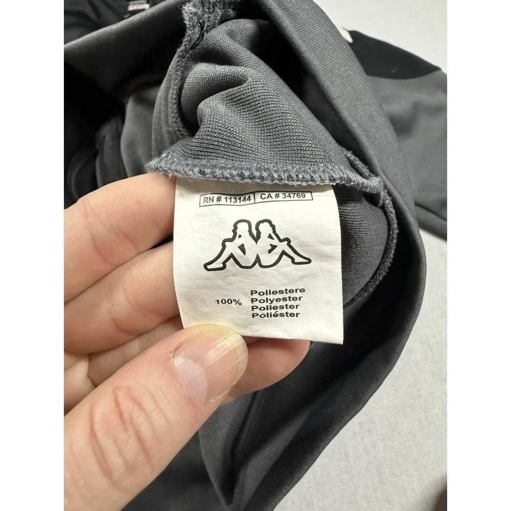 Kappa Jacket Sweater L Gray Black Logo Zip Track Athleisure‎ Streetwear Preppy